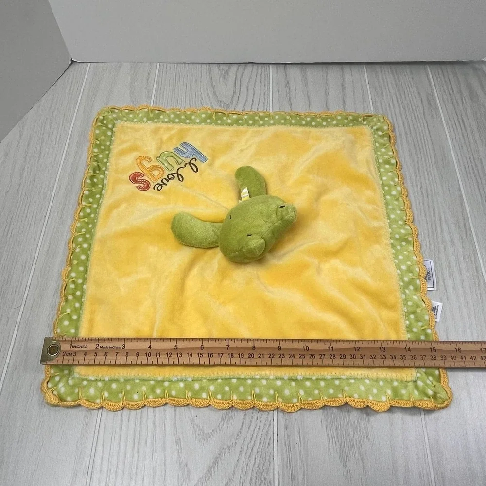 Carters Lovey Security Blanket Yellow Green Frog I Love Hugs Polka Dot READ